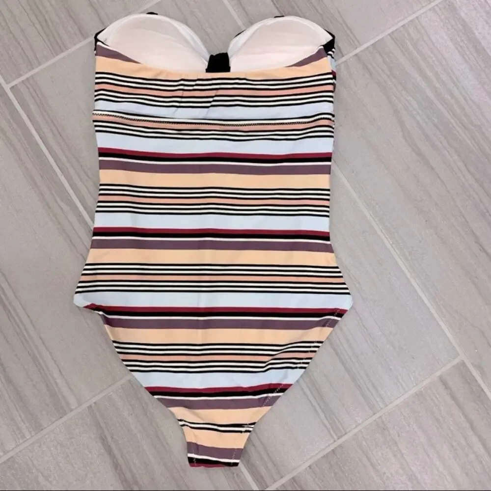 Jessica Simpson Maternity Multi-color Striped One Piece Swimsuit